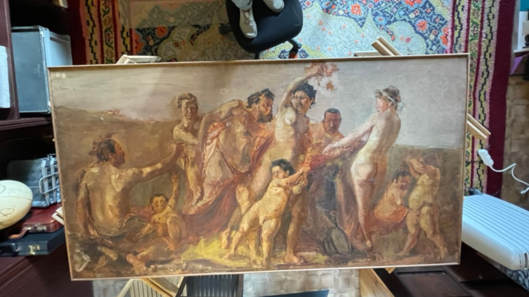 Photo d'une œuvre de grand format sur lequel l'Atelier à travailler en chantier in-situ. Atelier CROMA situé entre Annecy et Genève